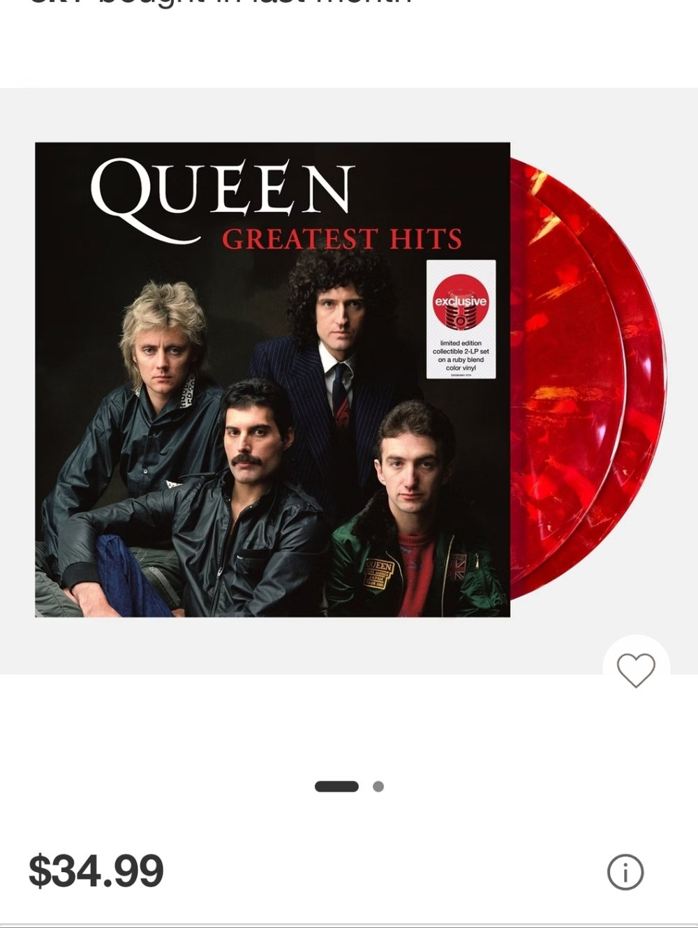 Queen Greatest Hits Red Marble Vinyl LP